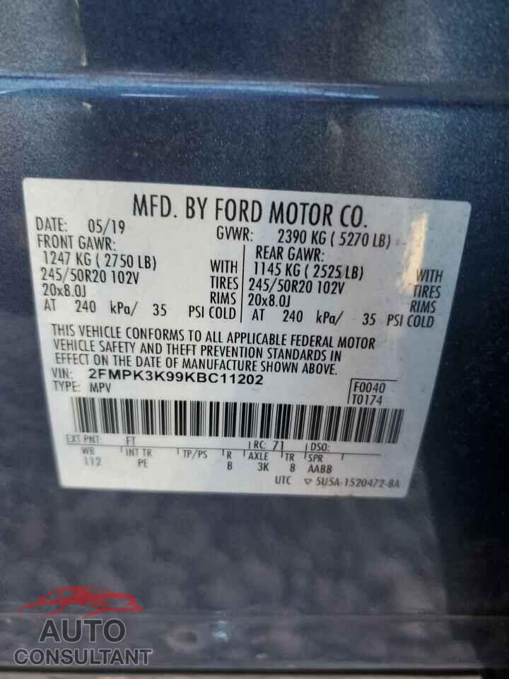 FORD EDGE 2019 - 2FMPK3K99KBC11202