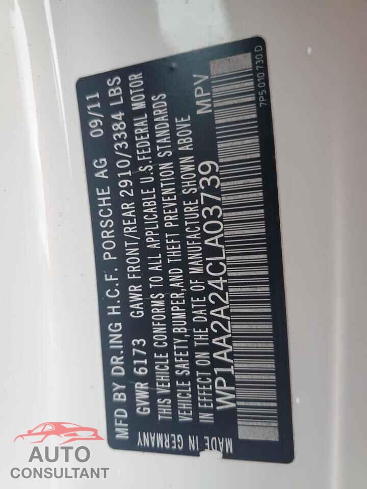 PORSCHE CAYENNE 2012 - WP1AA2A24CLA03739
