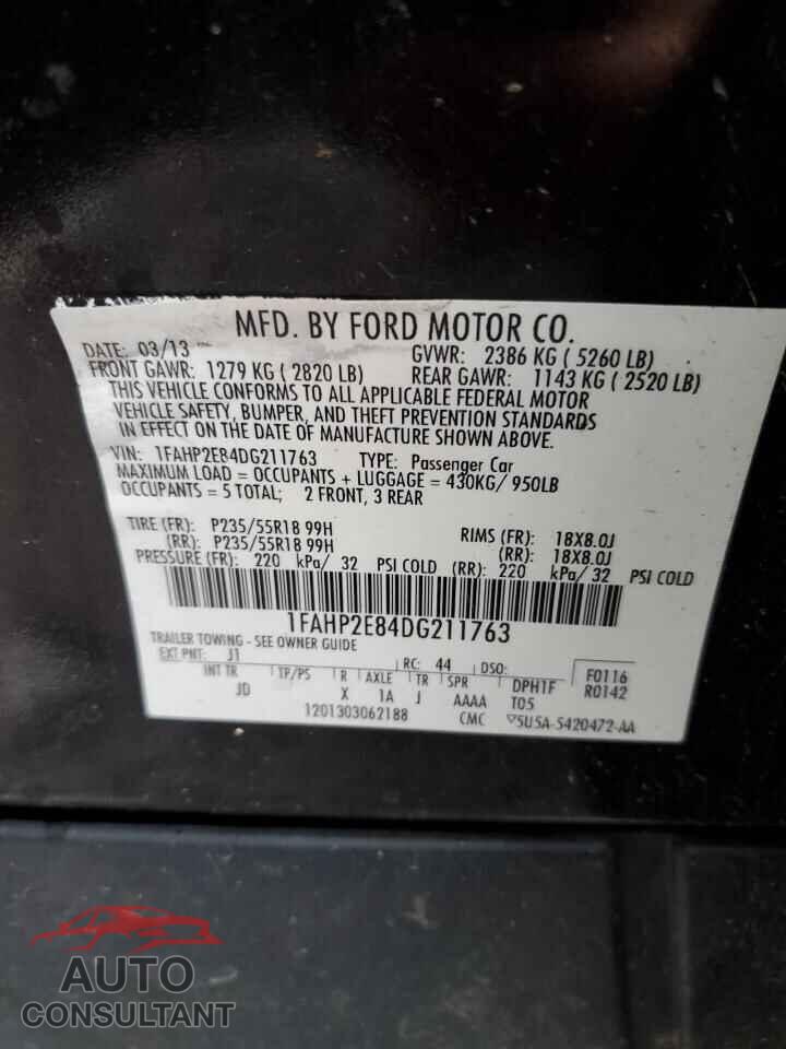 FORD TAURUS 2013 - 1FAHP2E84DG211763