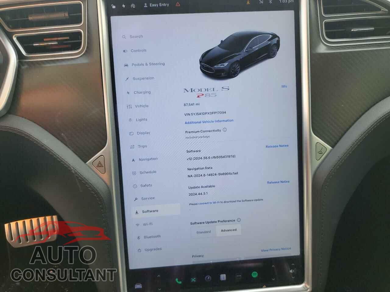 TESLA MODEL S 2013 - 5YJSA1DPXDFP17094