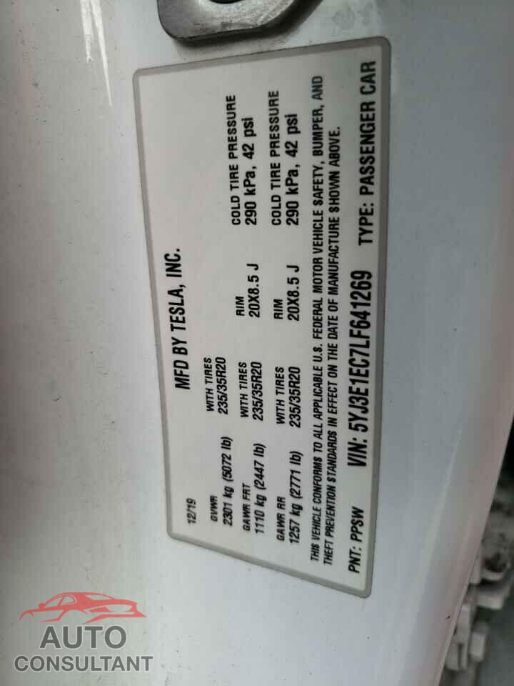TESLA MODEL 3 2020 - 5YJ3E1EC7LF641269