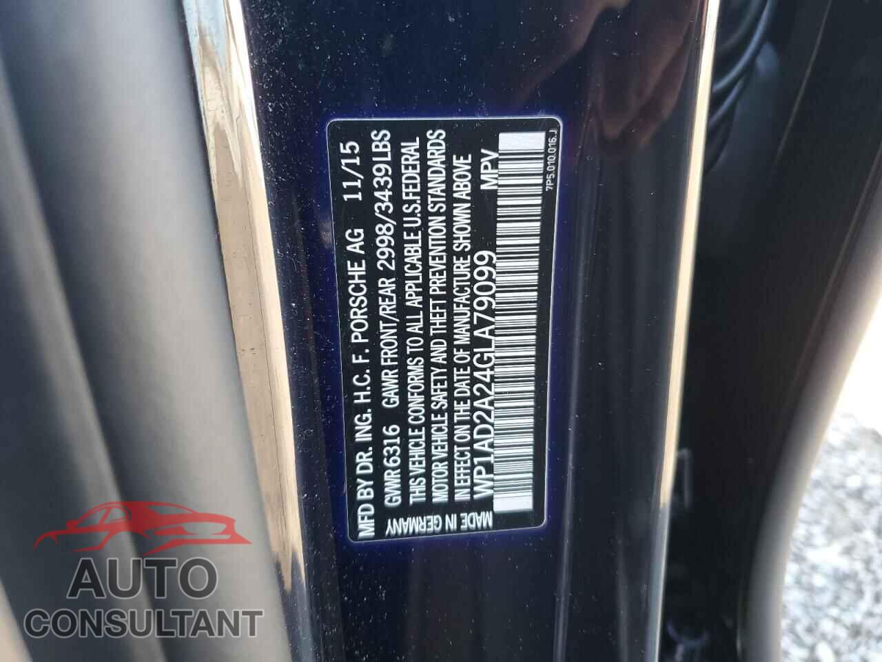 PORSCHE CAYENNE 2016 - WP1AD2A24GLA79099