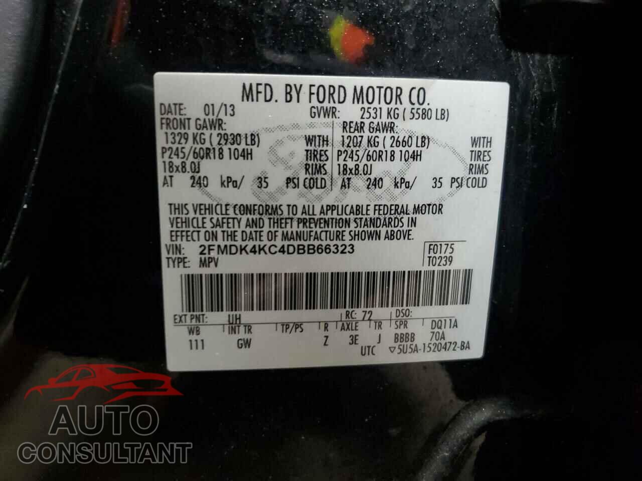 FORD EDGE 2013 - 2FMDK4KC4DBB66323