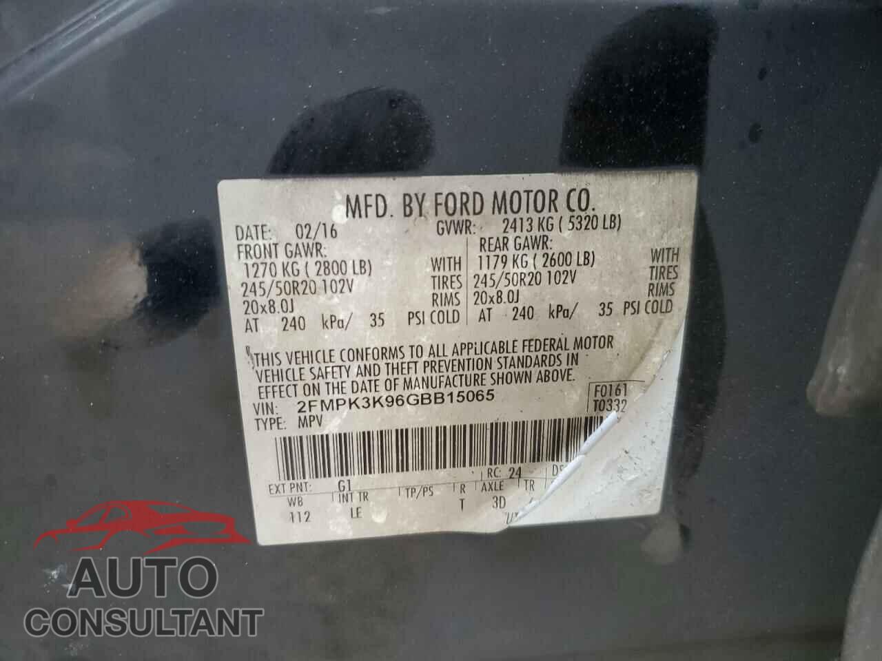 FORD EDGE 2016 - 2FMPK3K96GBB15065