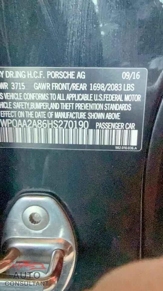 PORSCHE CAYMAN 2017 - WP0AA2A86HS270190