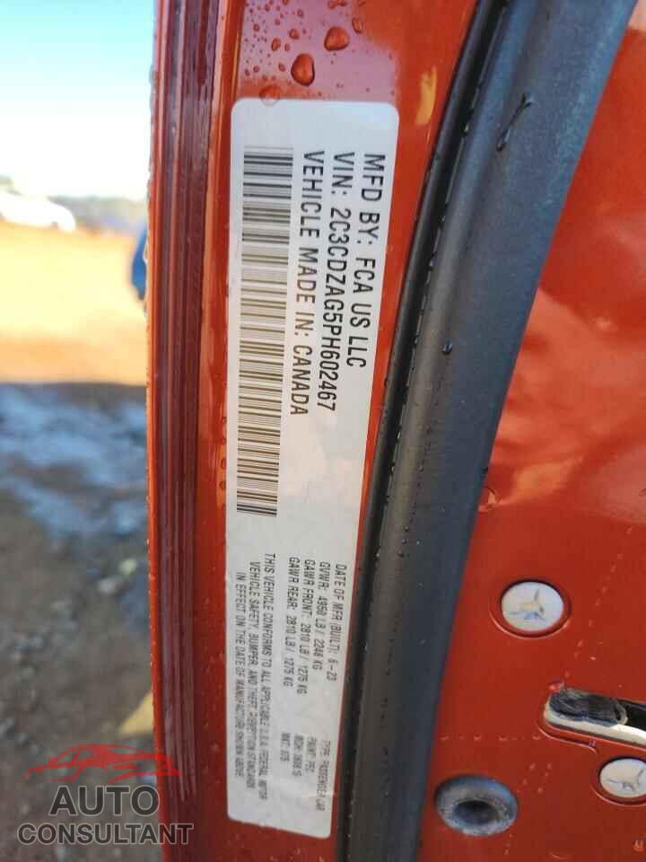 DODGE CHALLENGER 2023 - 2C3CDZAG5PH602467