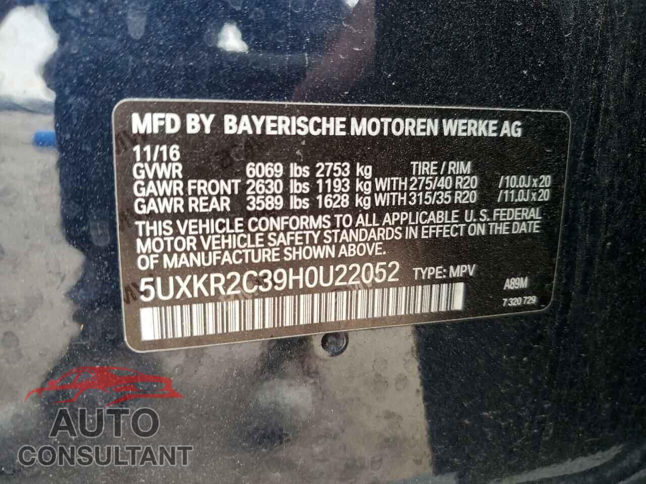 BMW X5 2017 - 5UXKR2C39H0U22052