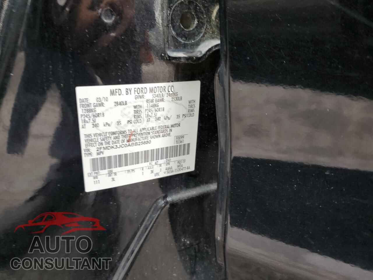 FORD EDGE 2010 - 2FMDK3JC0ABB25680