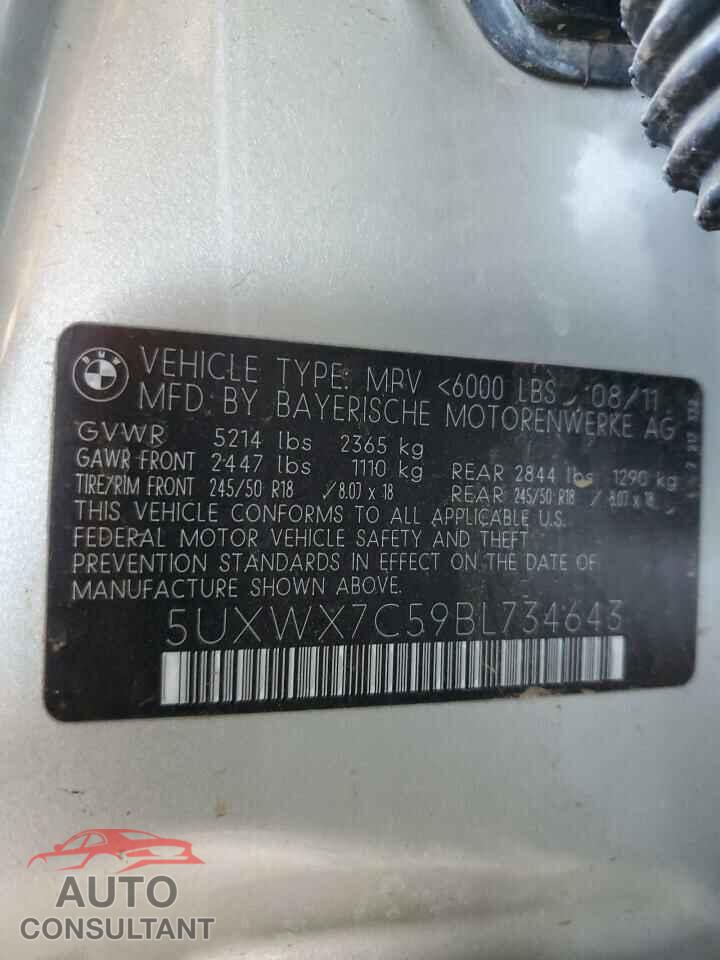 BMW X3 2011 - 5UXWX7C59BL734643