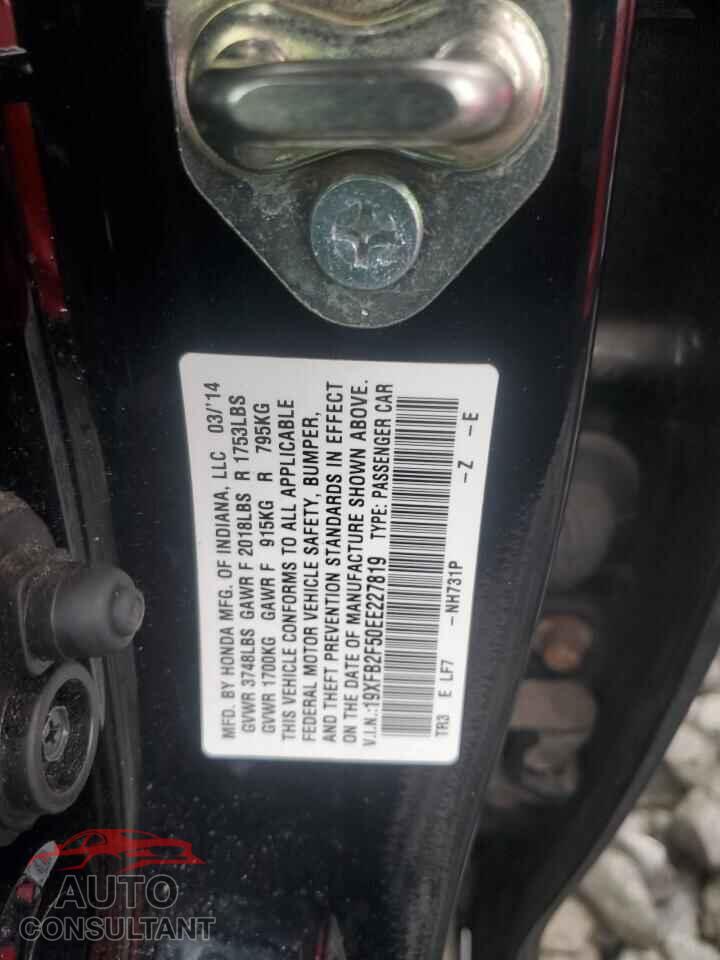 HONDA CIVIC 2014 - 19XFB2F50EE227819