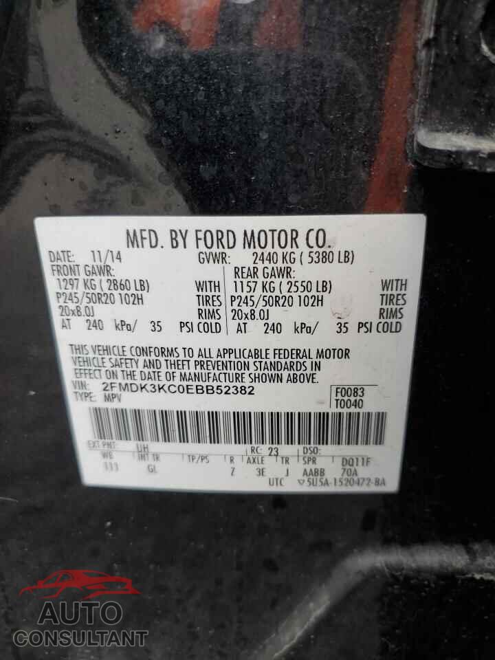 FORD EDGE 2014 - 2FMDK3KC0EBB52382