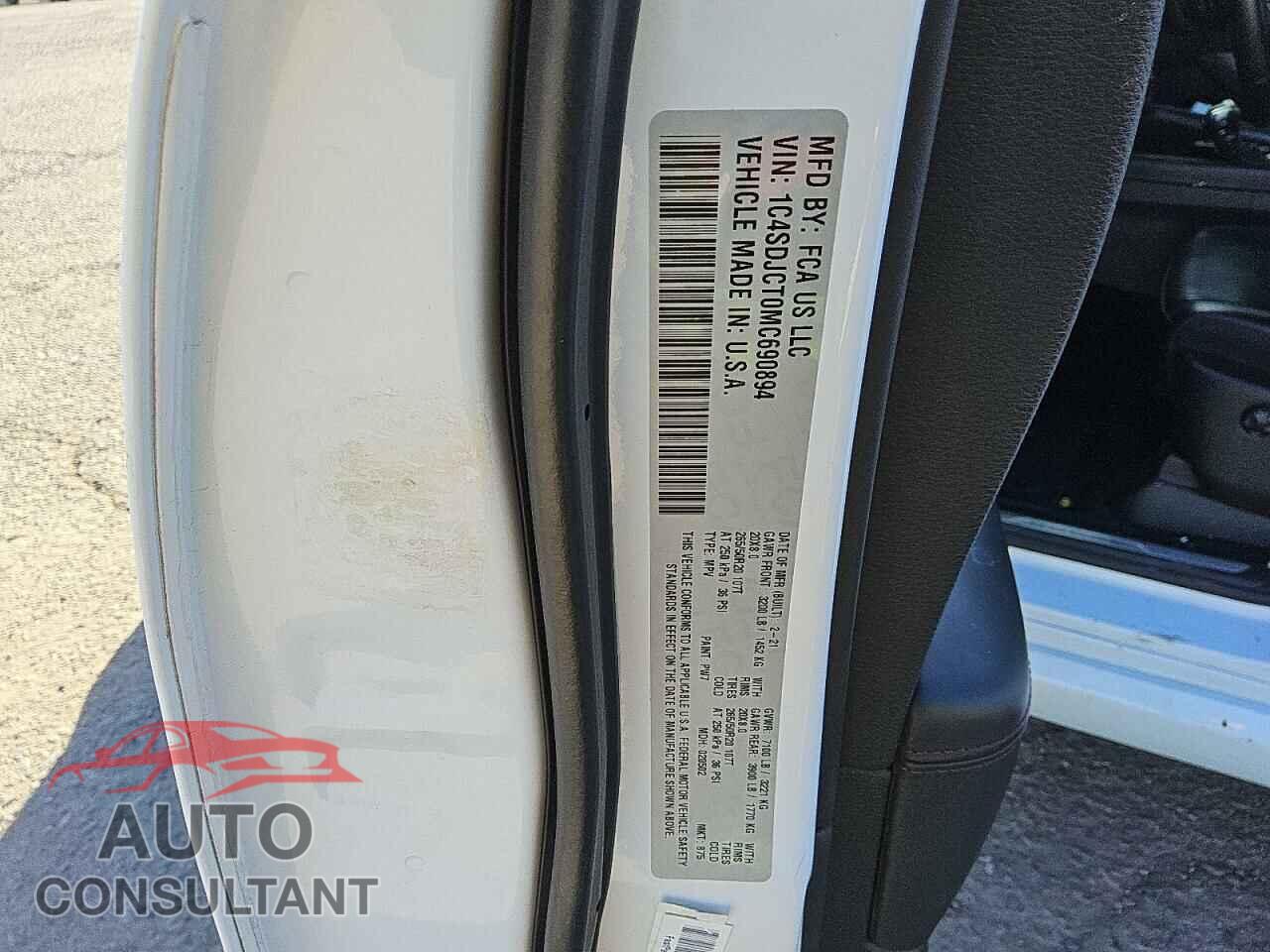 DODGE DURANGO 2021 - 1C4SDJCT0MC690894