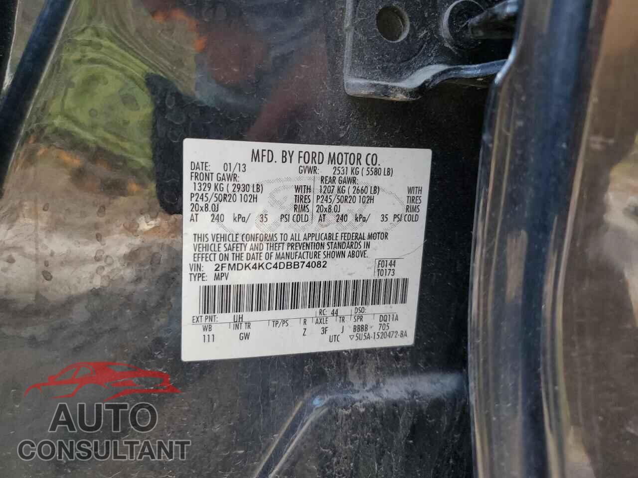 FORD EDGE 2013 - 2FMDK4KC4DBB74082