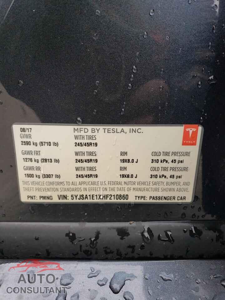TESLA MODEL S 2017 - 5YJSA1E1XHF210860