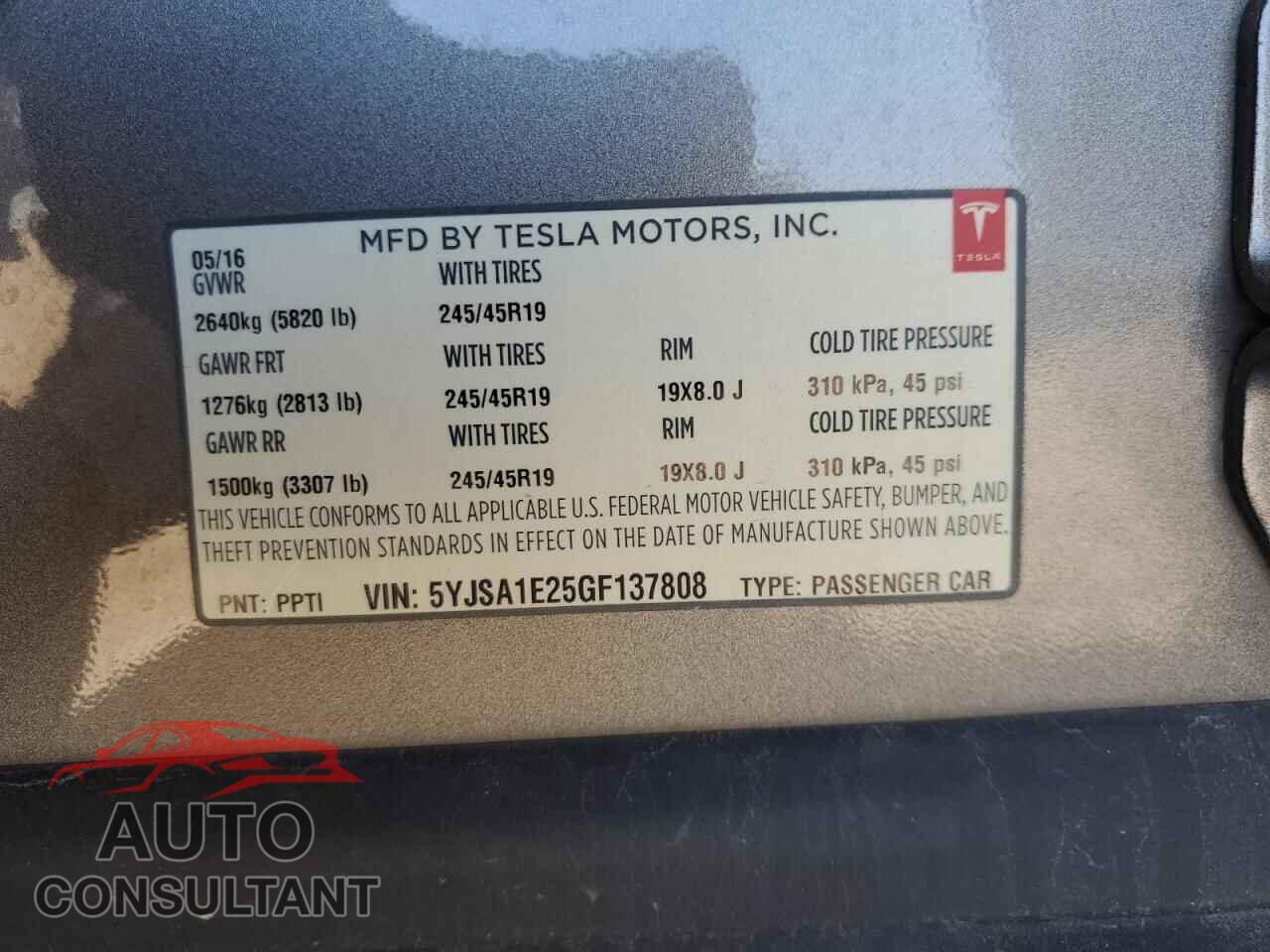 TESLA MODEL S 2016 - 5YJSA1E25GF137808