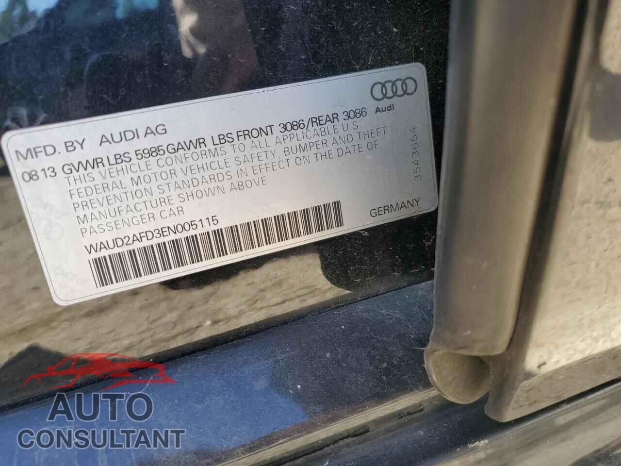 AUDI S8 2014 - WAUD2AFD3EN005115