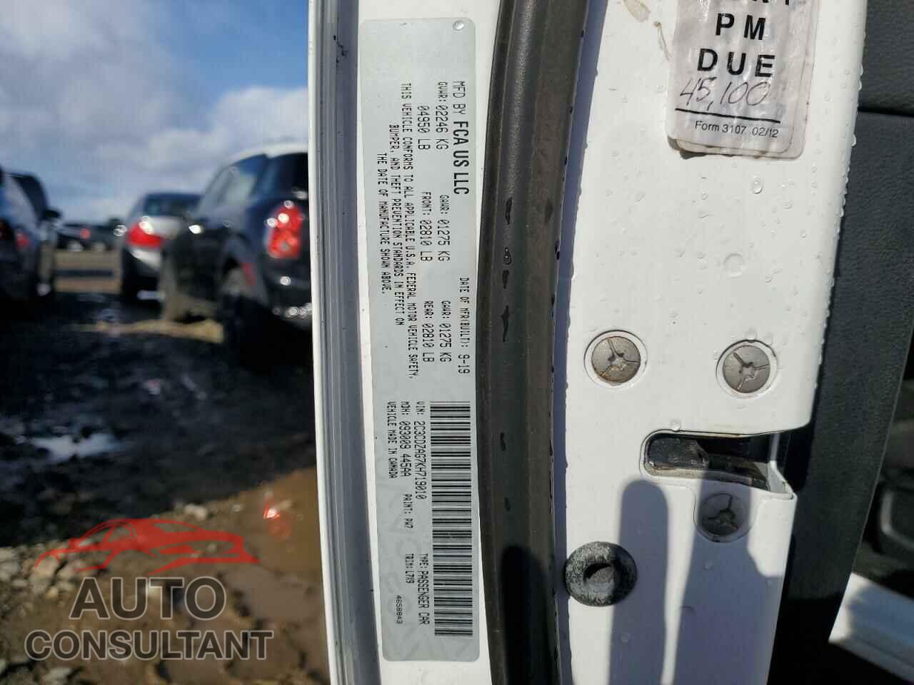 DODGE CHALLENGER 2019 - 2C3CDZAG7KH719010