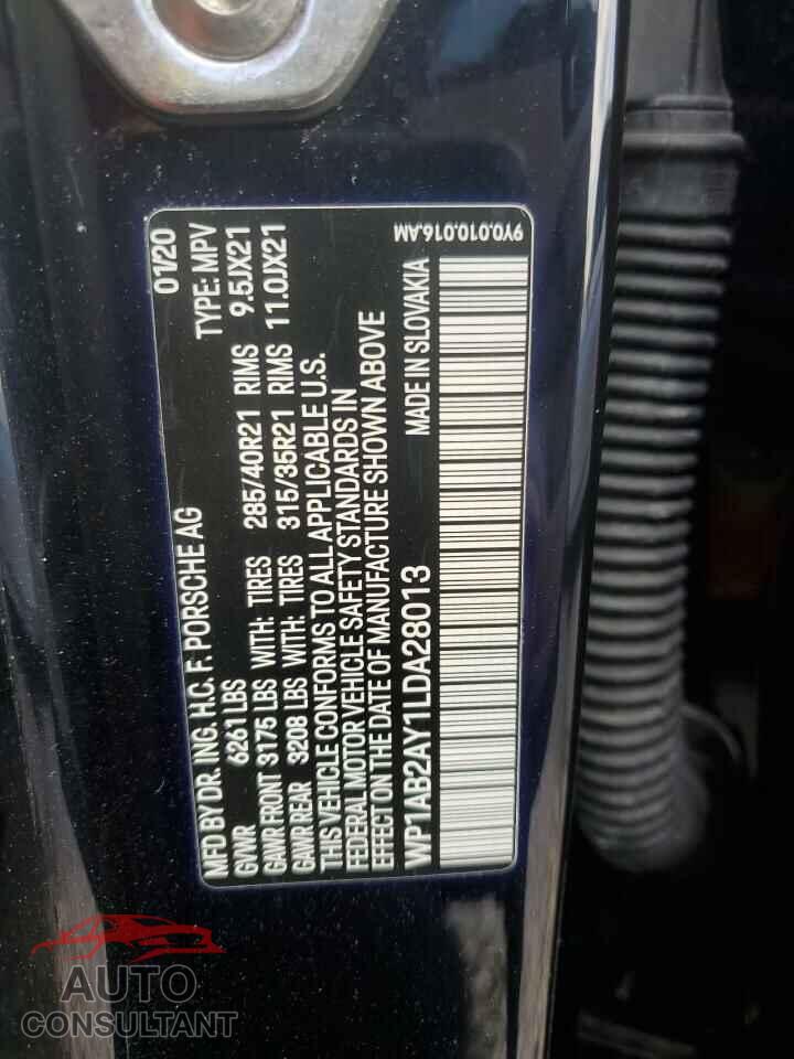 PORSCHE CAYENNE 2020 - WP1AB2AY1LDA28013