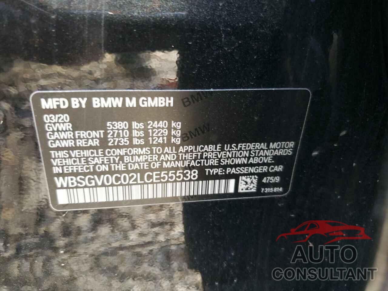 BMW M8 2020 - WBSGV0C02LCE55538