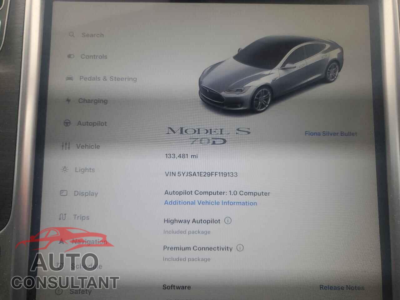 TESLA MODEL S 2015 - 5YJSA1E29FF119133