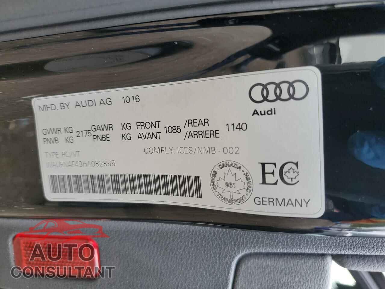 AUDI A4 2017 - WAUENAF43HA082865