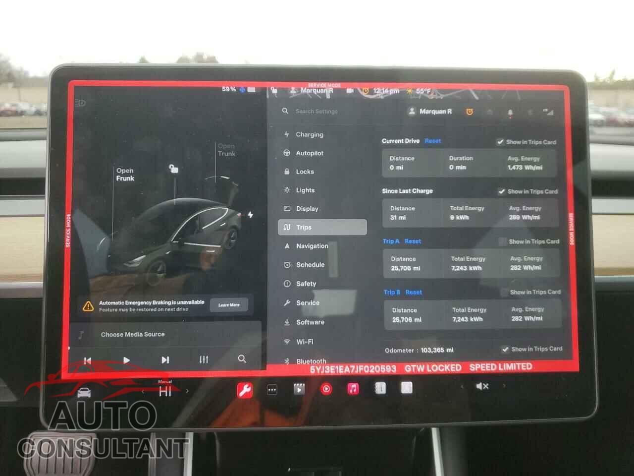 TESLA MODEL 3 2018 - 5YJ3E1EA7JF020593
