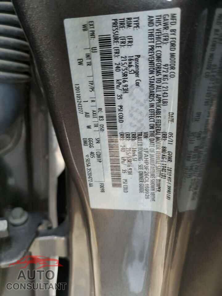 FORD FOCUS 2012 - 1FAHP3F26CL169926