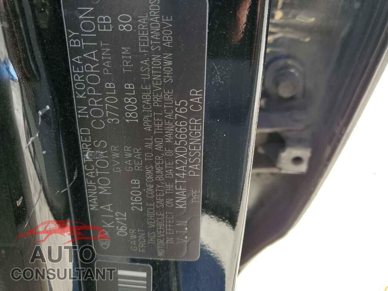 KIA FORTE 2013 - KNAFT4A2XD5666765