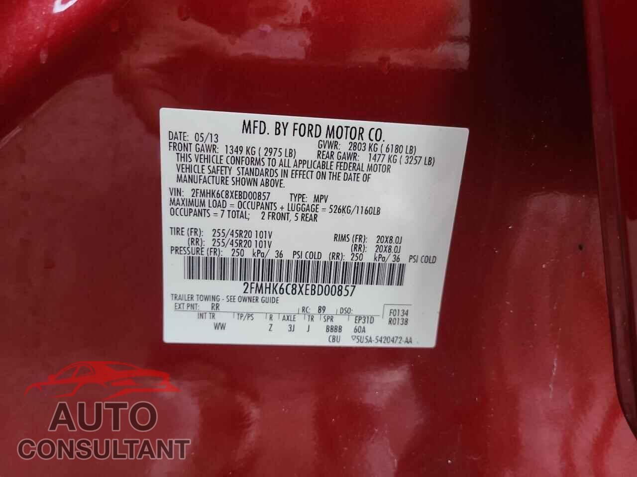 FORD FLEX 2014 - 2FMHK6C8XEBD00857