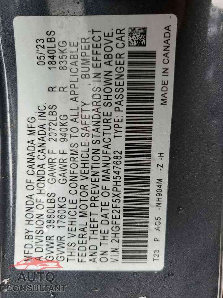 HONDA CIVIC 2023 - 2HGFE2F5XPH547682