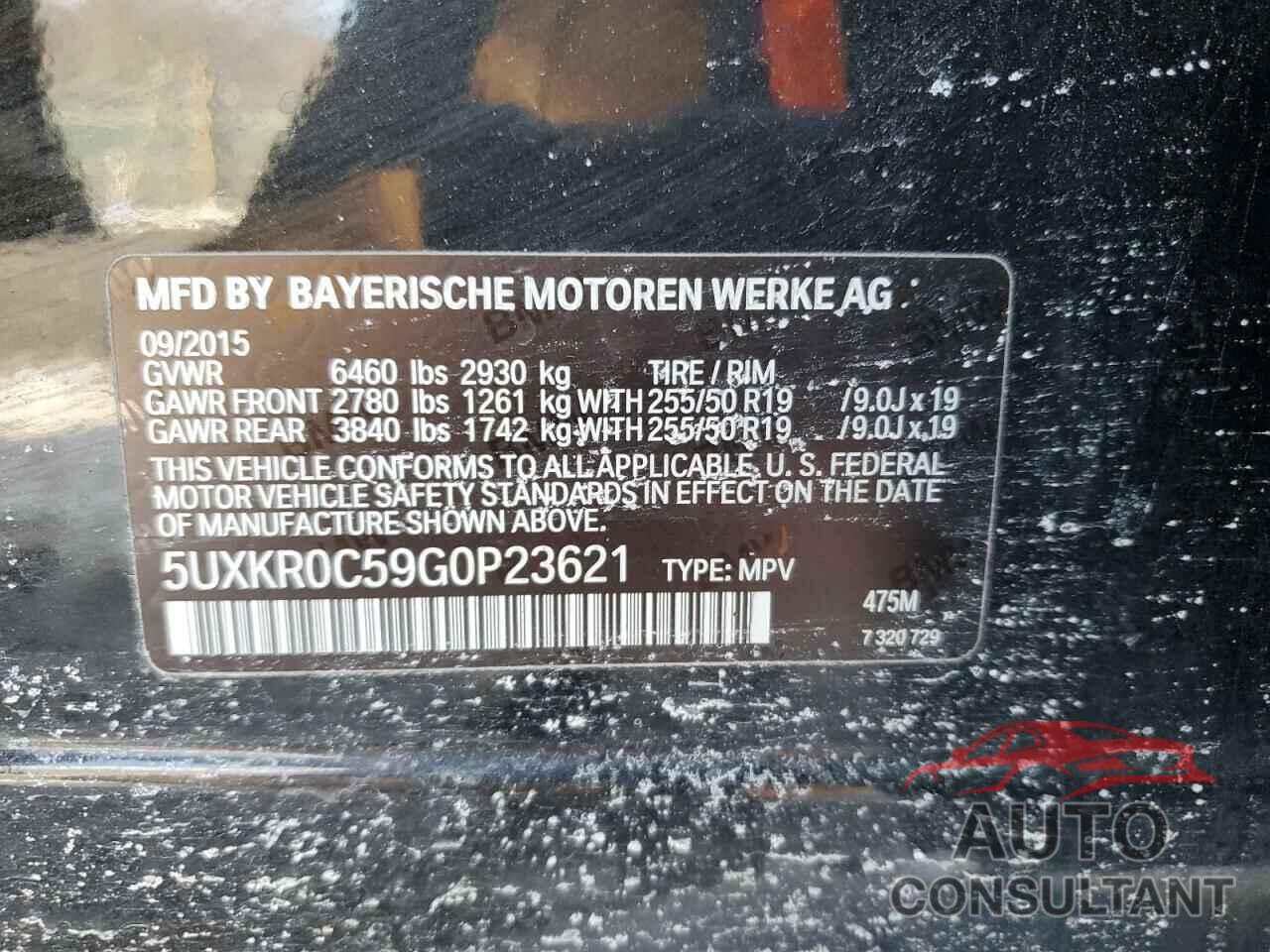 BMW X5 2016 - 5UXKR0C59G0P23621