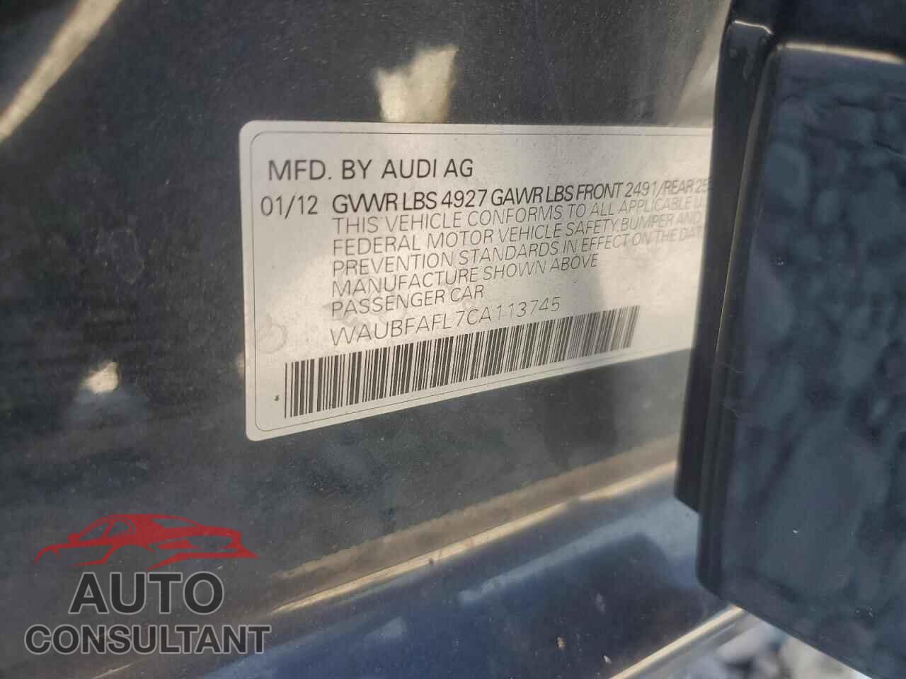 AUDI A4 2012 - WAUBFAFL7CA113745