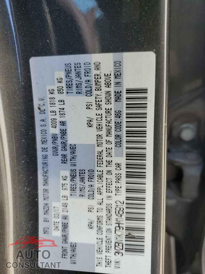 MAZDA 3 2017 - 3MZBN1K79HM145912