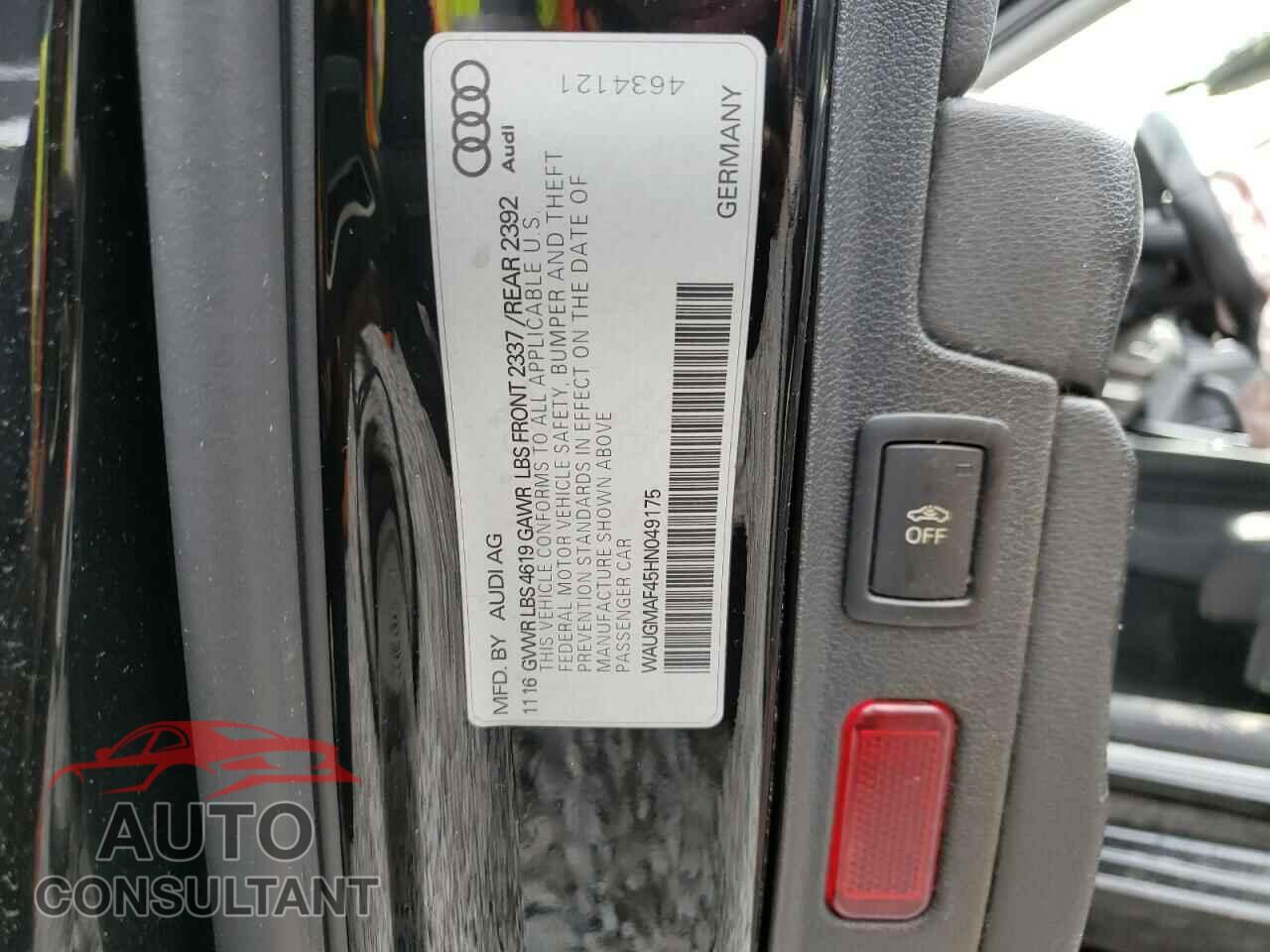 AUDI A4 2017 - WAUGMAF45HN049175