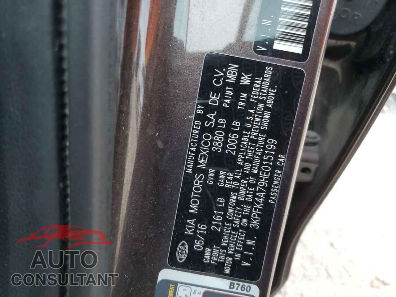 KIA FORTE 2017 - 3KPFK4A79HE015199