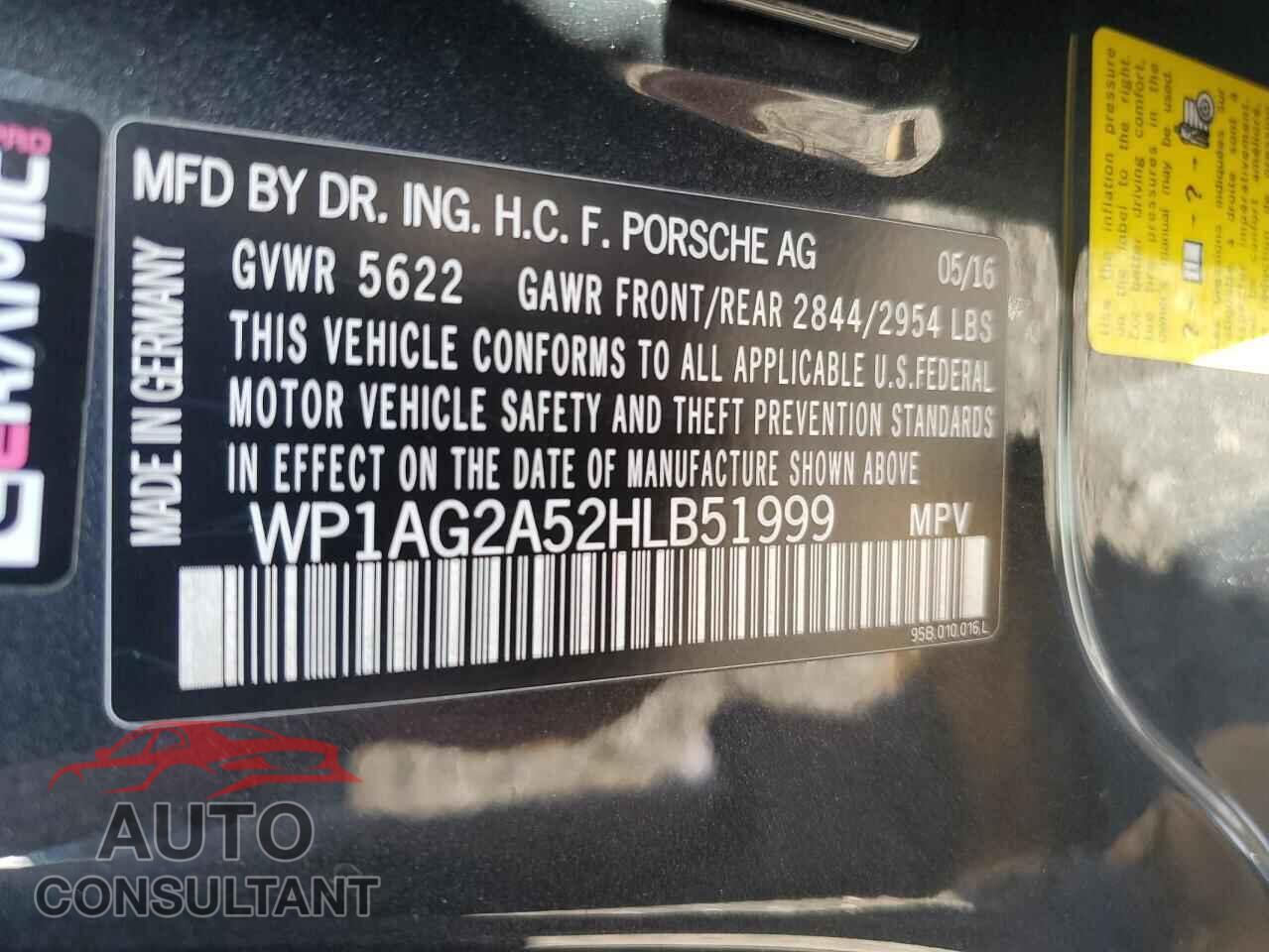 PORSCHE MACAN 2017 - WP1AG2A52HLB51999
