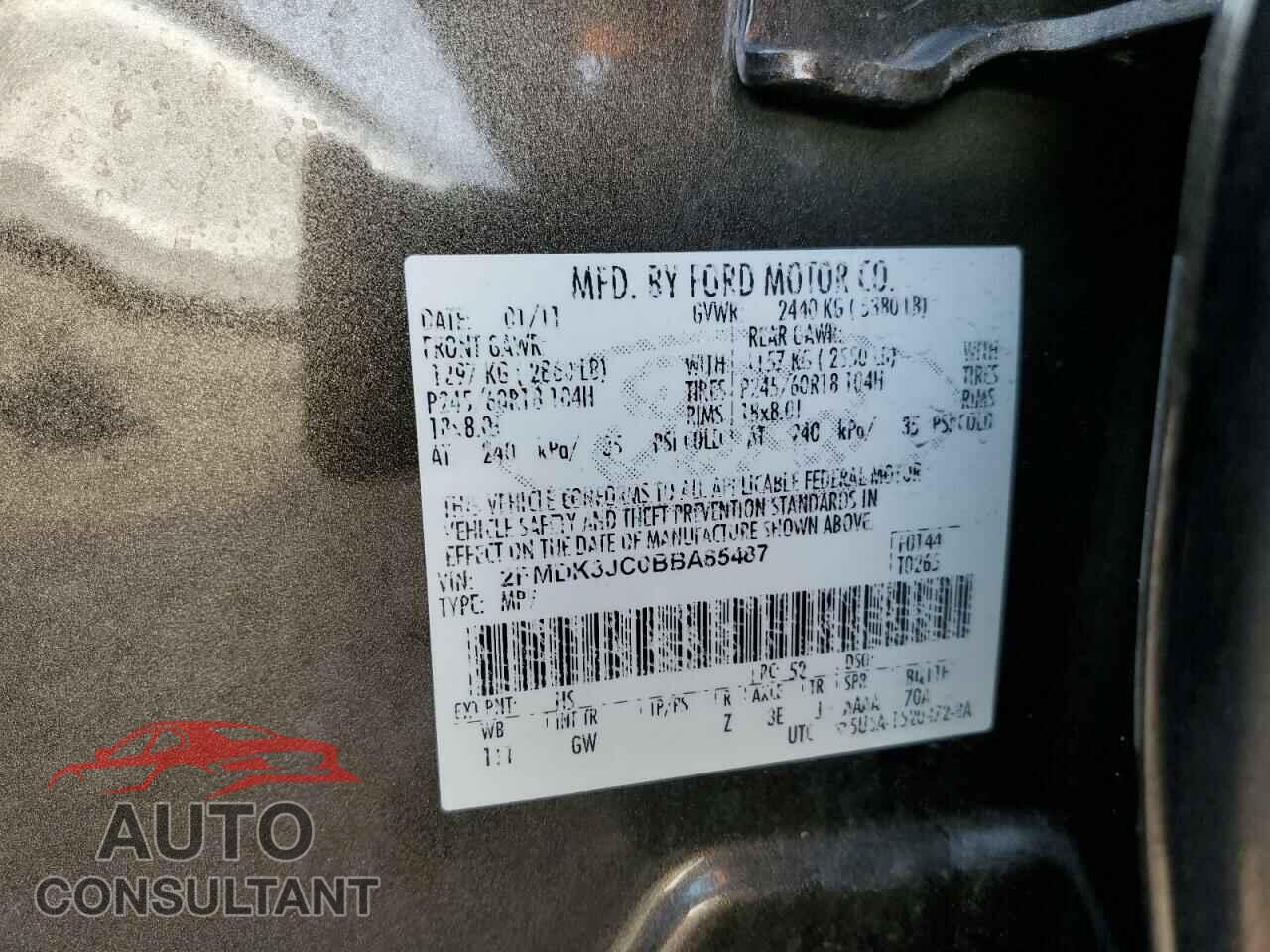 FORD EDGE 2011 - 2FMDK3JC0BBA85487
