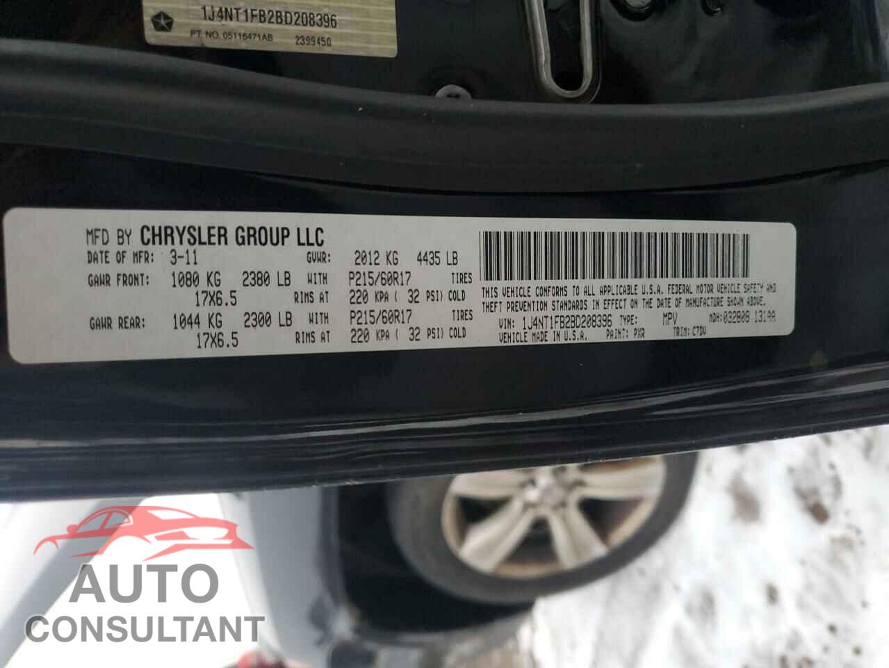 JEEP COMPASS 2011 - 1J4NT1FB2BD208396