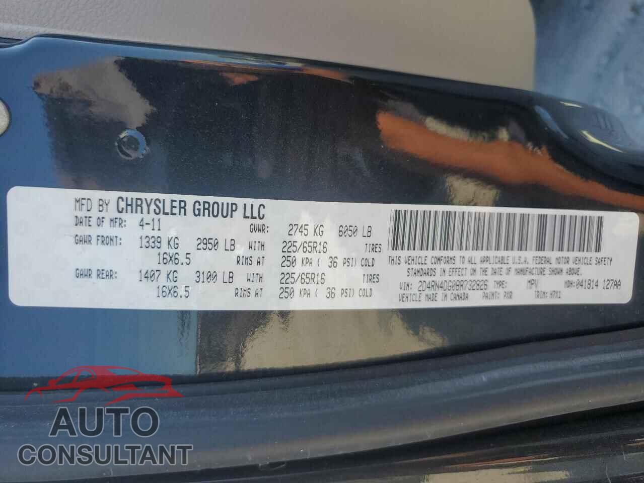 DODGE CARAVAN 2011 - 2D4RN4DG0BR732826