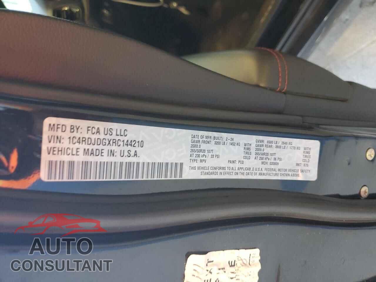 DODGE DURANGO 2024 - 1C4RDJDGXRC144210