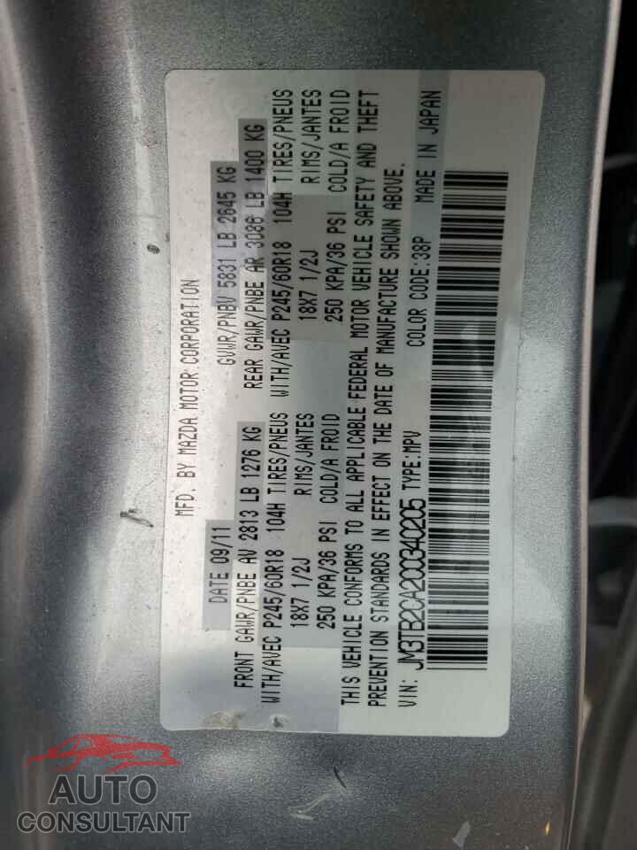 MAZDA CX-9 2012 - JM3TB2CA2C0340205