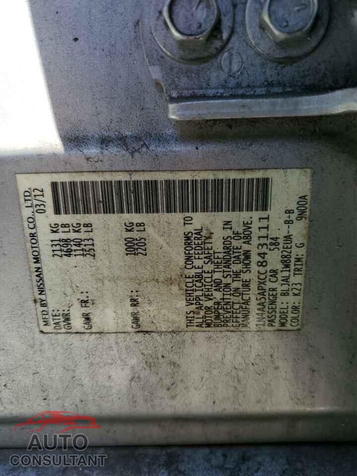 NISSAN MAXIMA 2012 - 1N4AA5APXCC843111