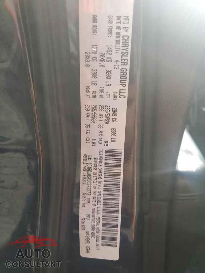 DODGE DURANGO 2013 - 1C4RDJAGXDC673573