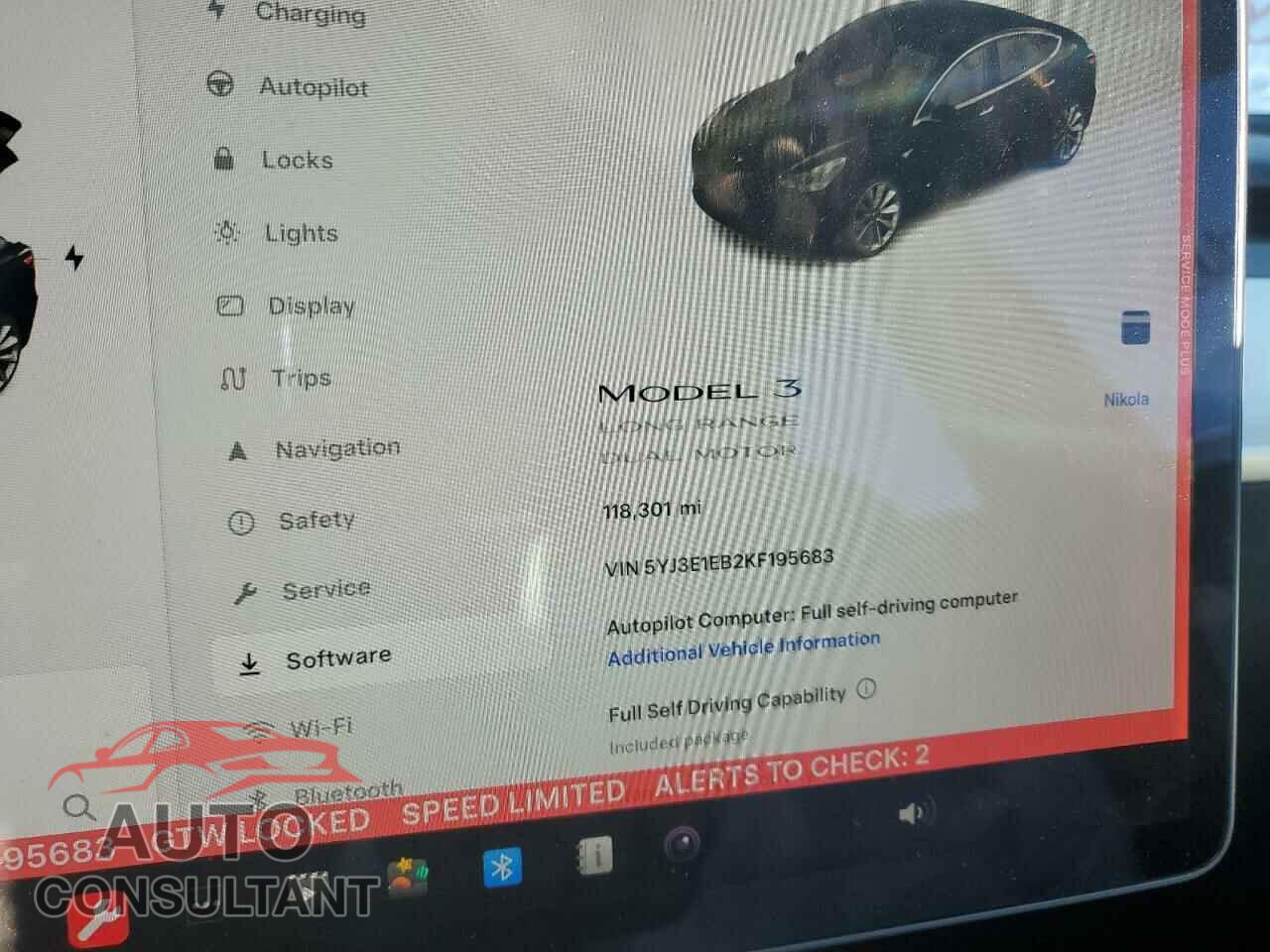 TESLA MODEL 3 2019 - 5YJ3E1EB2KF195683