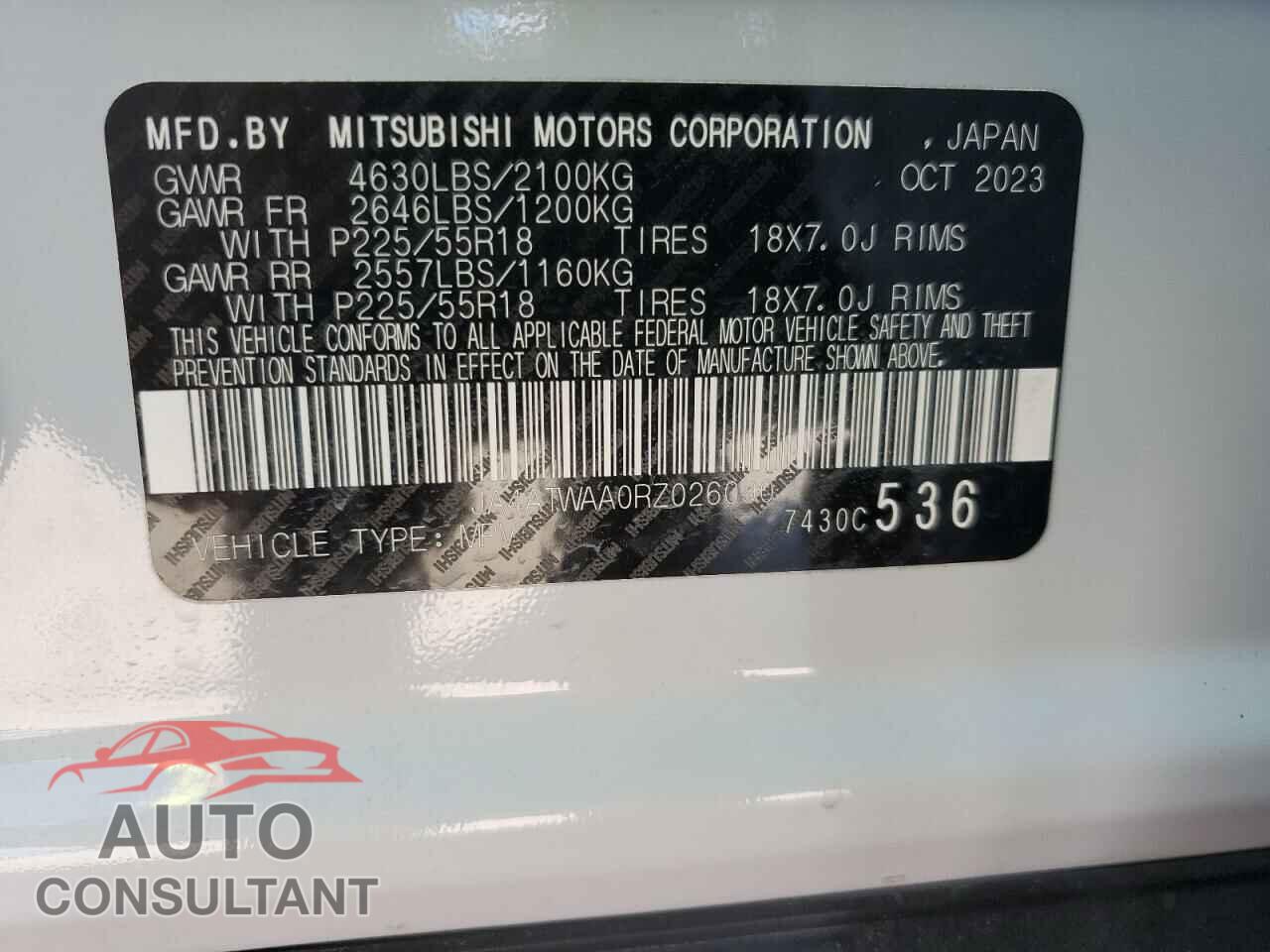 MITSUBISHI ECLIPSE 2024 - JA4ATWAA0RZ026090