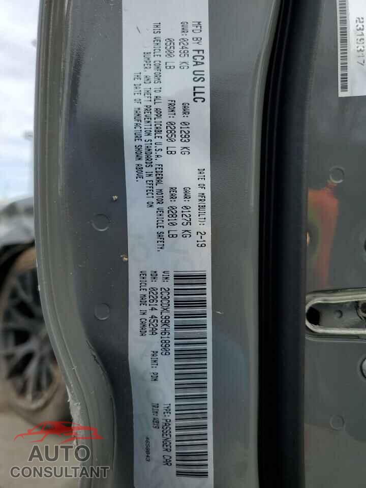 DODGE CHARGER 2019 - 2C3CDXL99KH618909