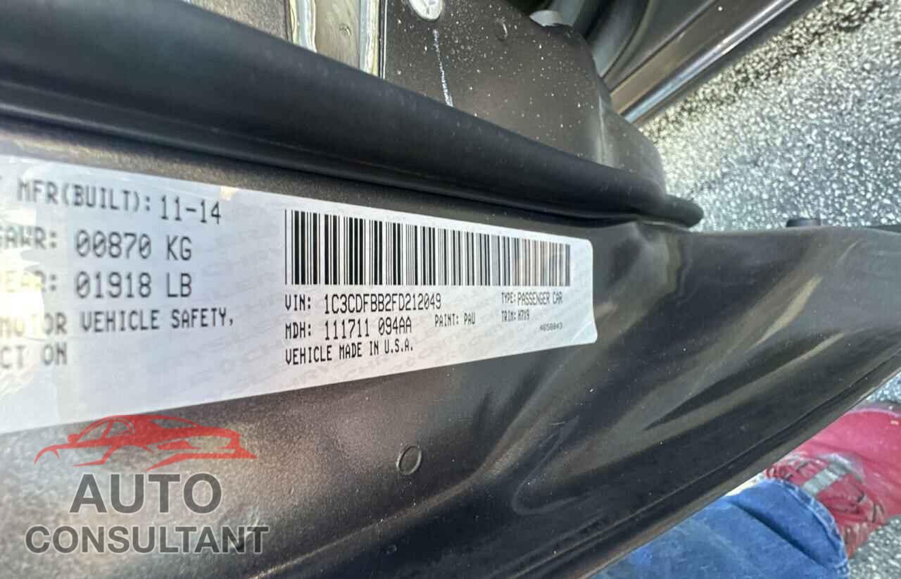 DODGE DART 2015 - 1C3CDFBB2FD212049