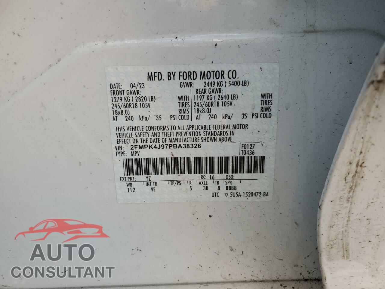 FORD EDGE 2023 - 2FMPK4J97PBA38326