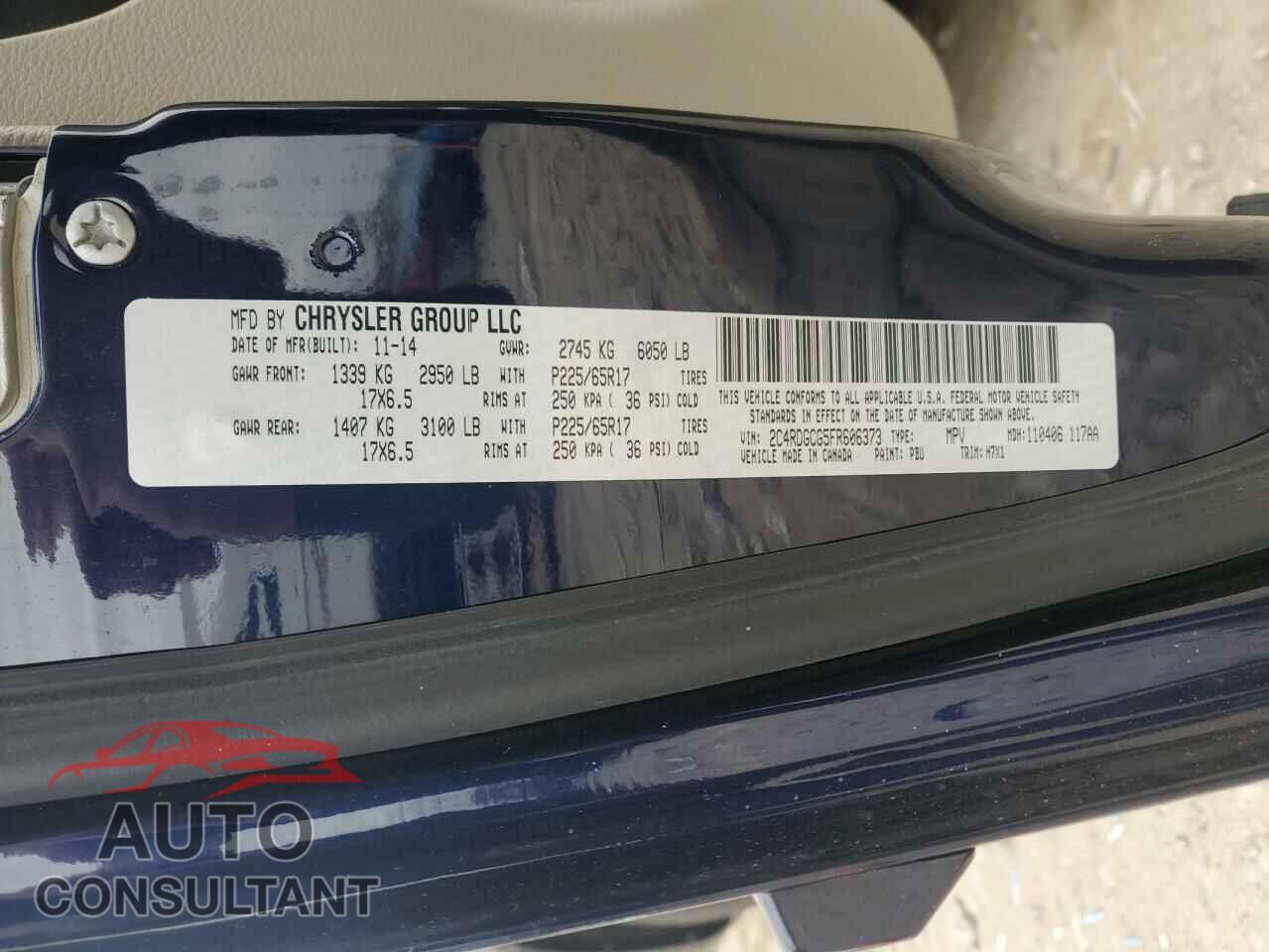 DODGE CARAVAN 2015 - 2C4RDGCG5FR606373