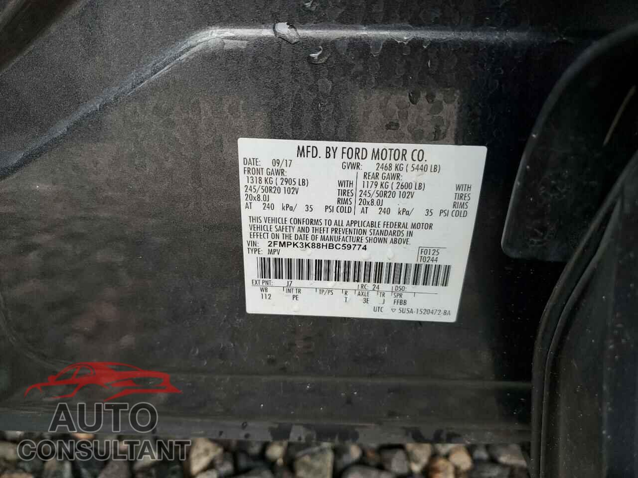 FORD EDGE 2017 - 2FMPK3K88HBC59774